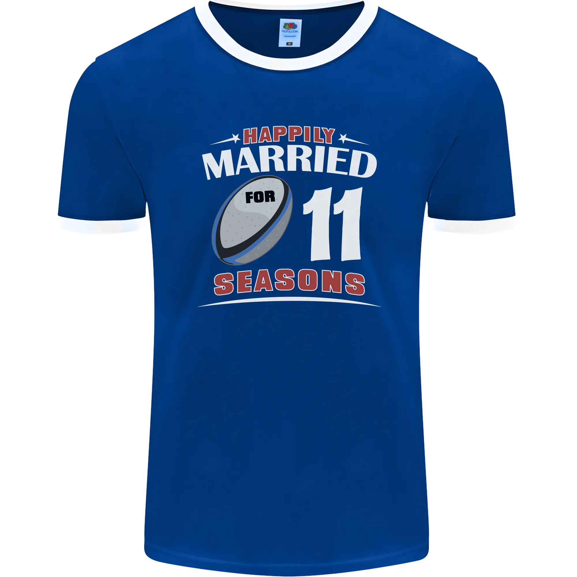 11 Year Wedding Anniversary 11th Rugby Mens Ringer T-Shirt FotL