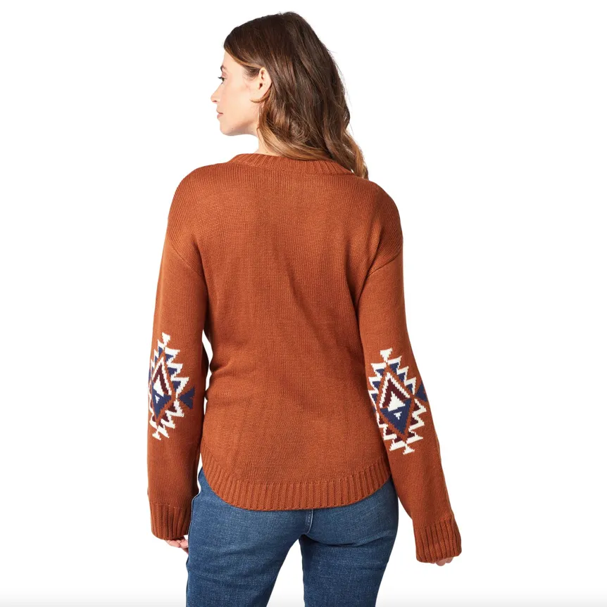 112322103 - Wrangler® Women's Retro Knit Steerhead Pull over Sweater - Argan Oil