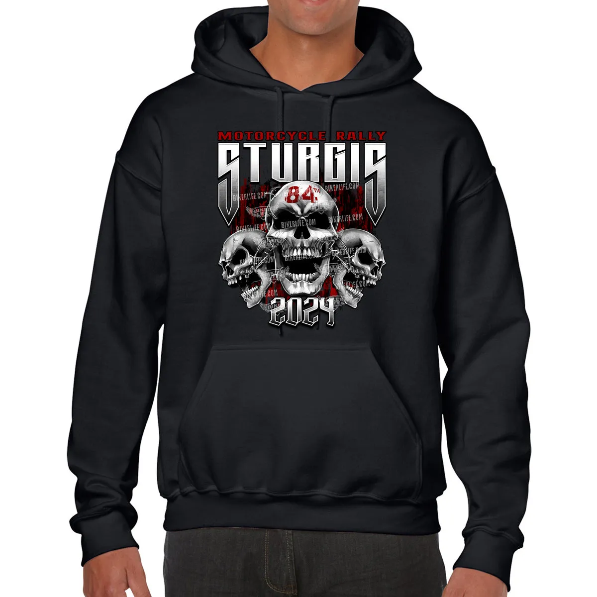 2024 Sturgis Motorcycle Rally Chained Shield Pullover Hoodie