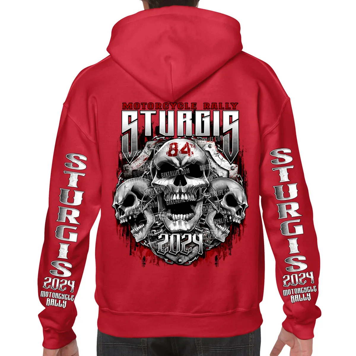 2024 Sturgis Motorcycle Rally Chained Shield Pullover Hoodie