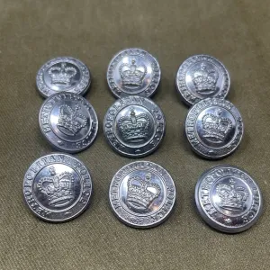 9 x Vintage Metropolitan Police Tunic Buttons