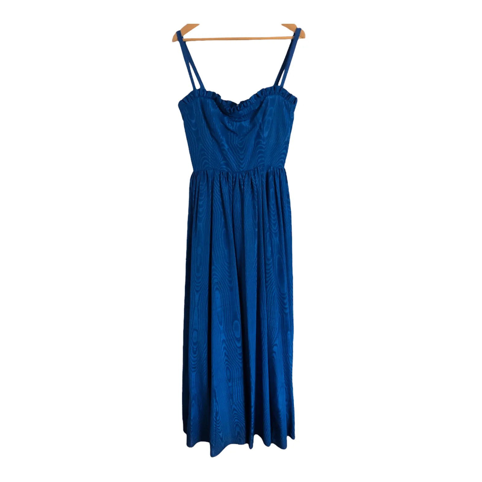 A Cut Above Vintage Sleeveless Summer Maxi Dress Electric Blue UK Size 8-10