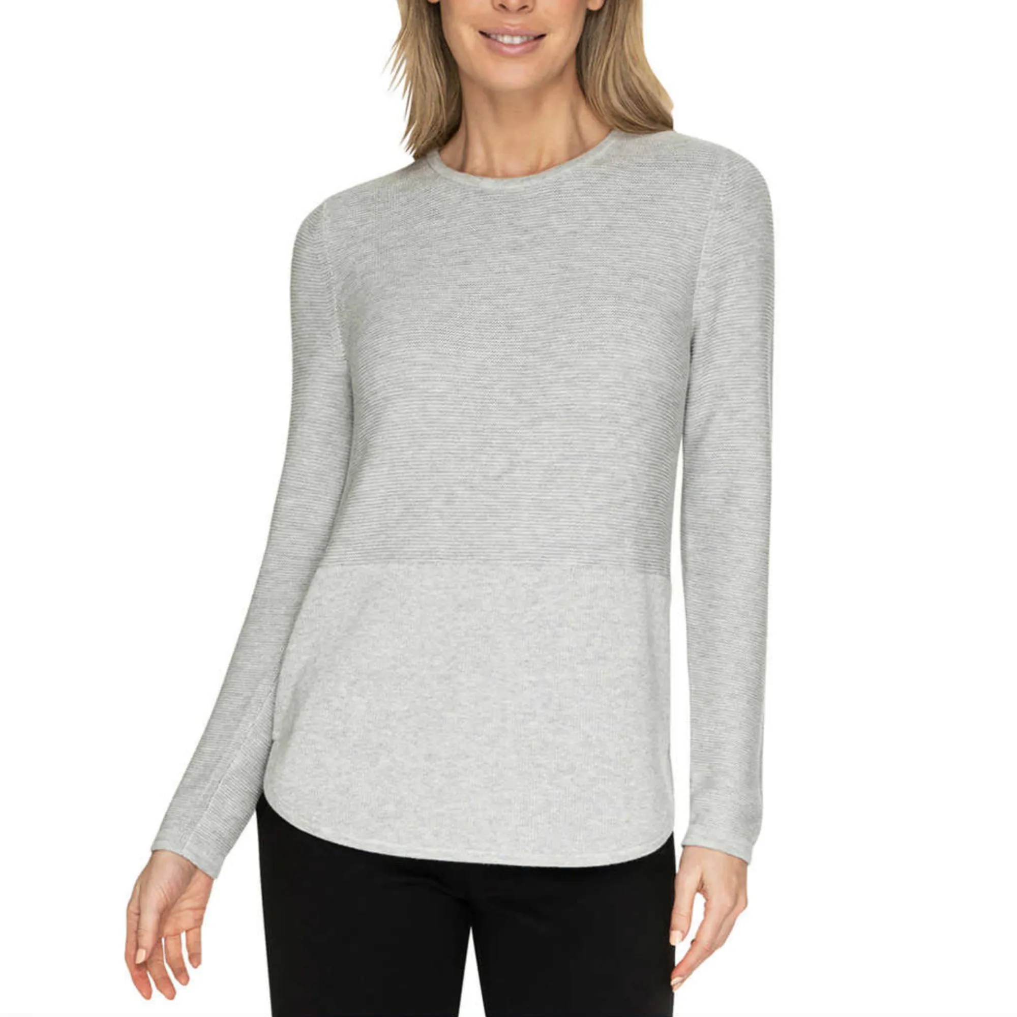 Advent Women's Lightweight Cotton Blend Textured Knit Tunic Sweater