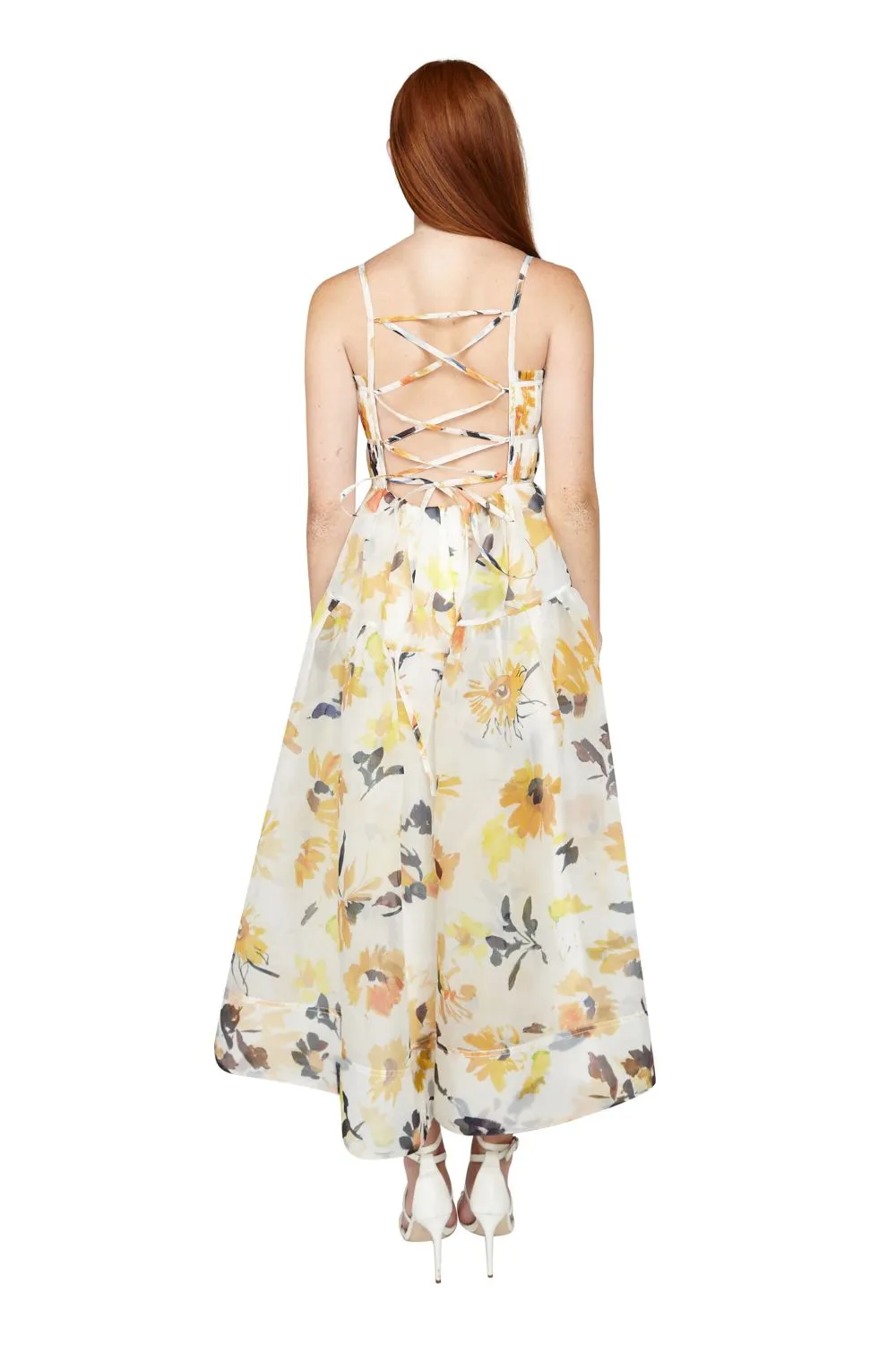 Aje Botanica Cross Back Midi Dress