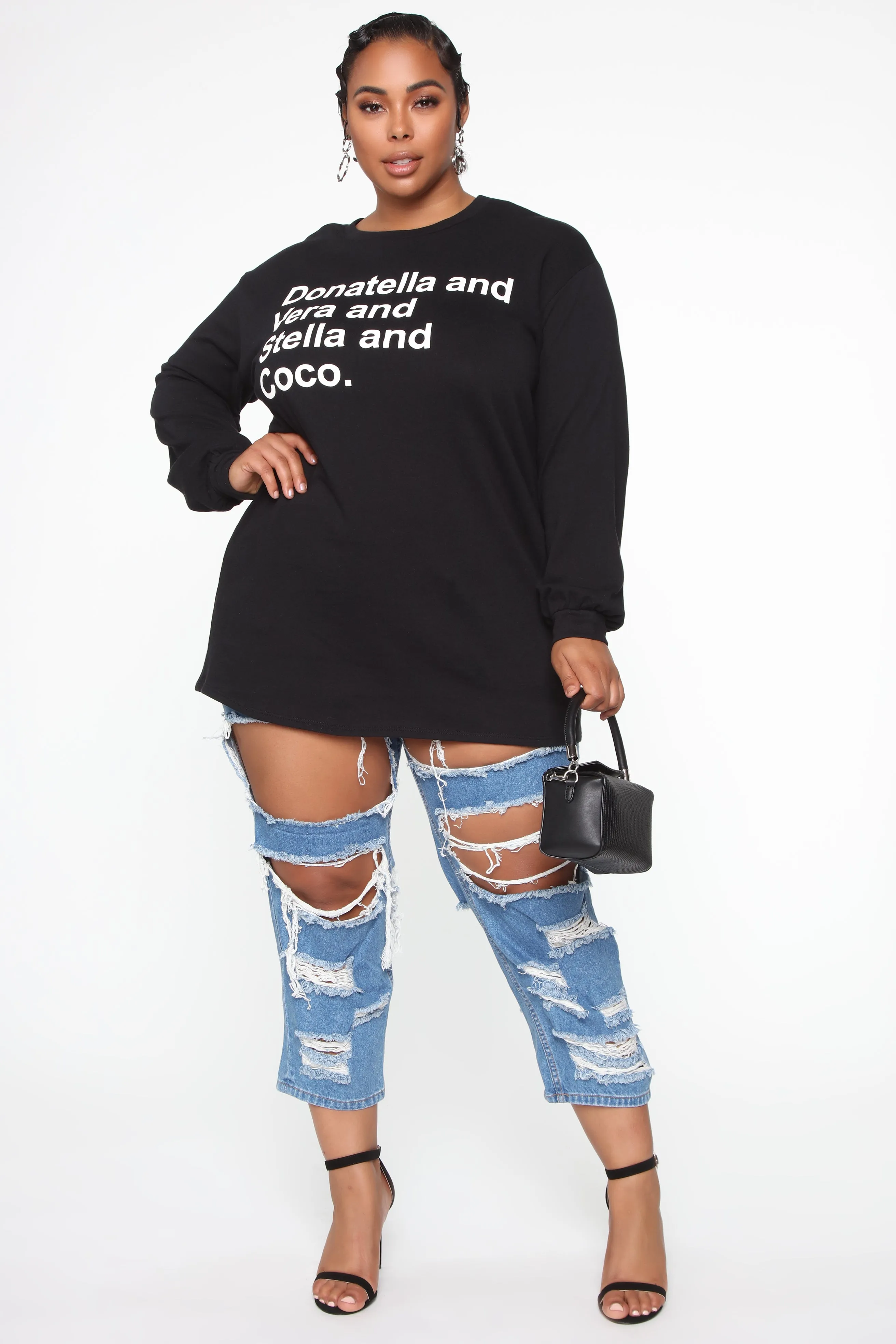 All My Friends Tunic Sweatshirt - Black