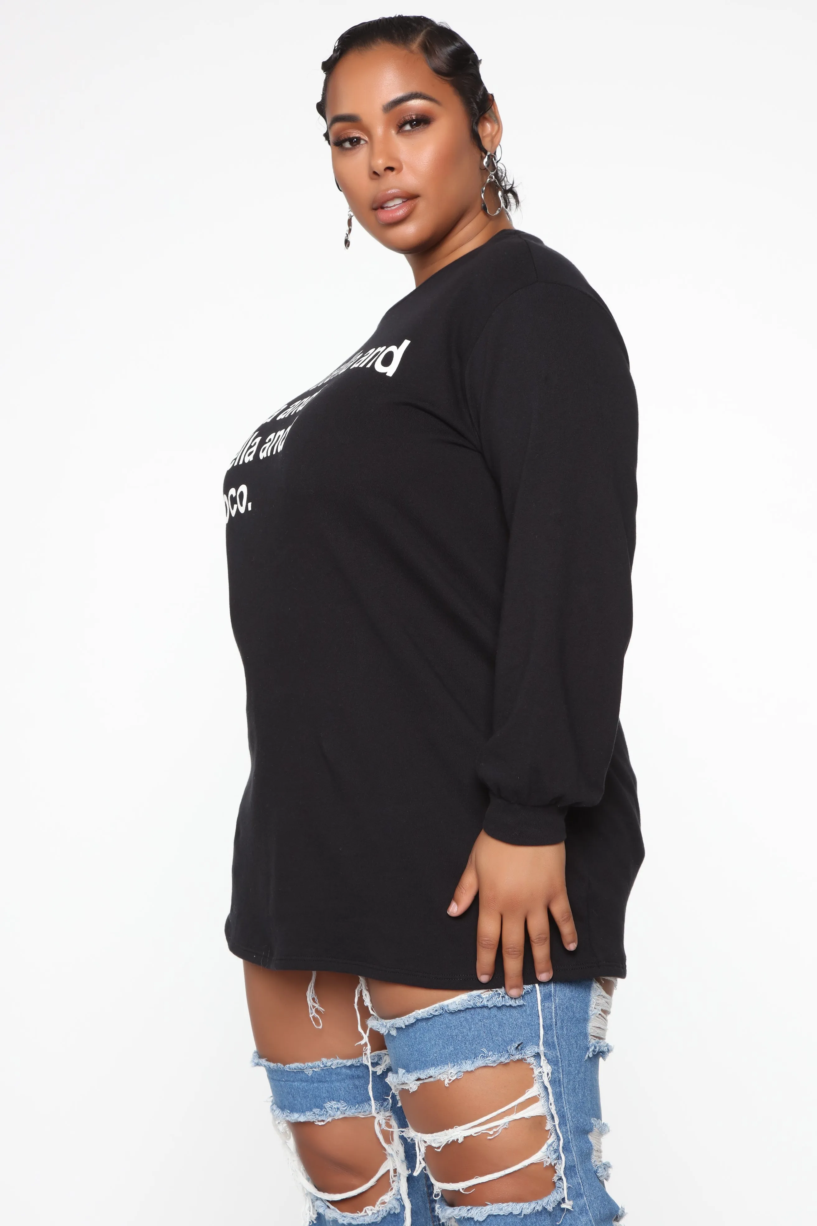 All My Friends Tunic Sweatshirt - Black