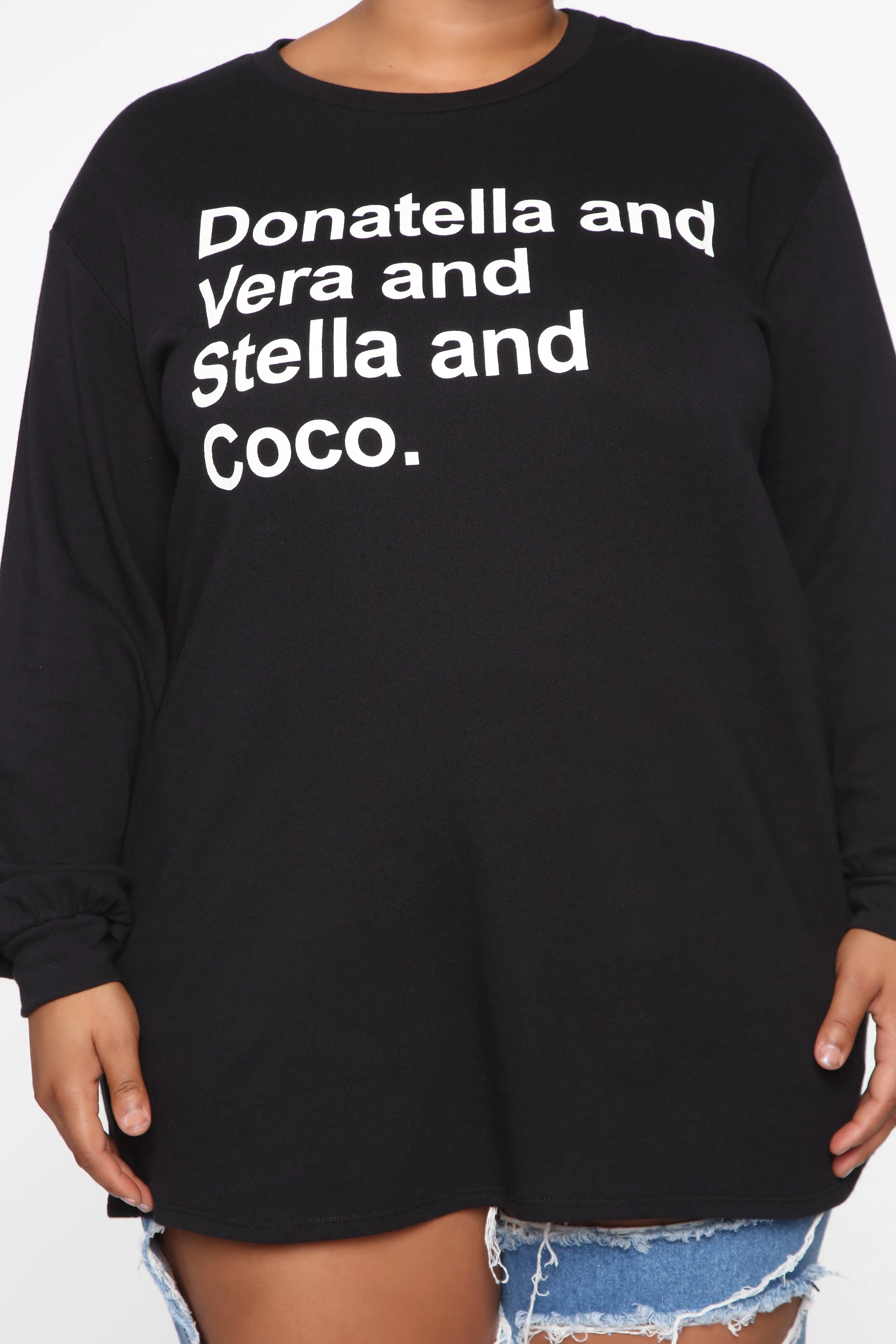 All My Friends Tunic Sweatshirt - Black