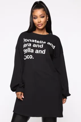 All My Friends Tunic Sweatshirt - Black