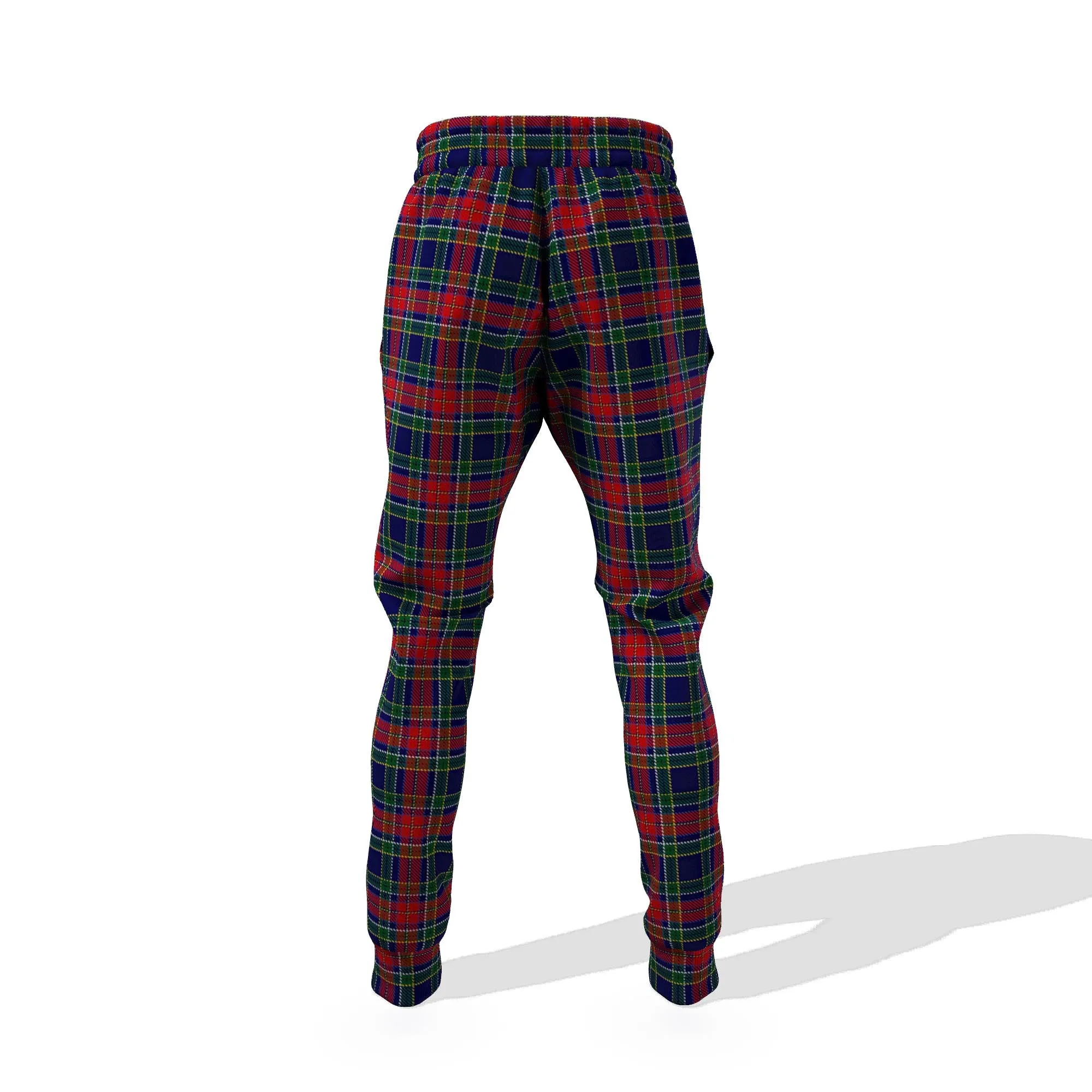 Allison Red Tartan Joggers Pants with Family Crest