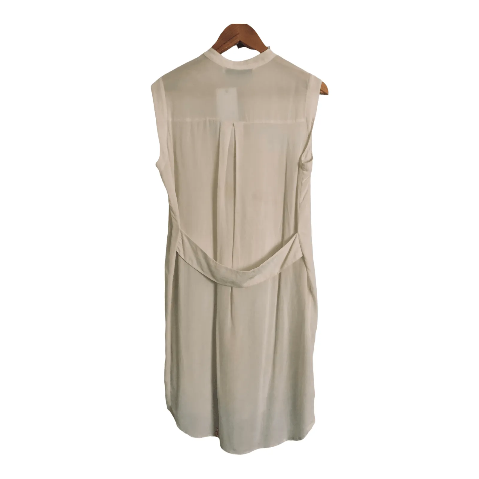 AllSaints 100% Silk Sleeveless Tunic Dress Cream UK Size 8