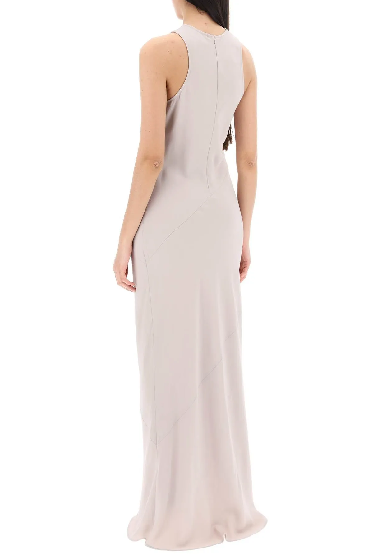 Ami Alexandre Matiussi maxi crepe dress with bias cuts