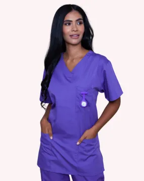 Aria Unisex Lightweight Scrub Tunic - Purple