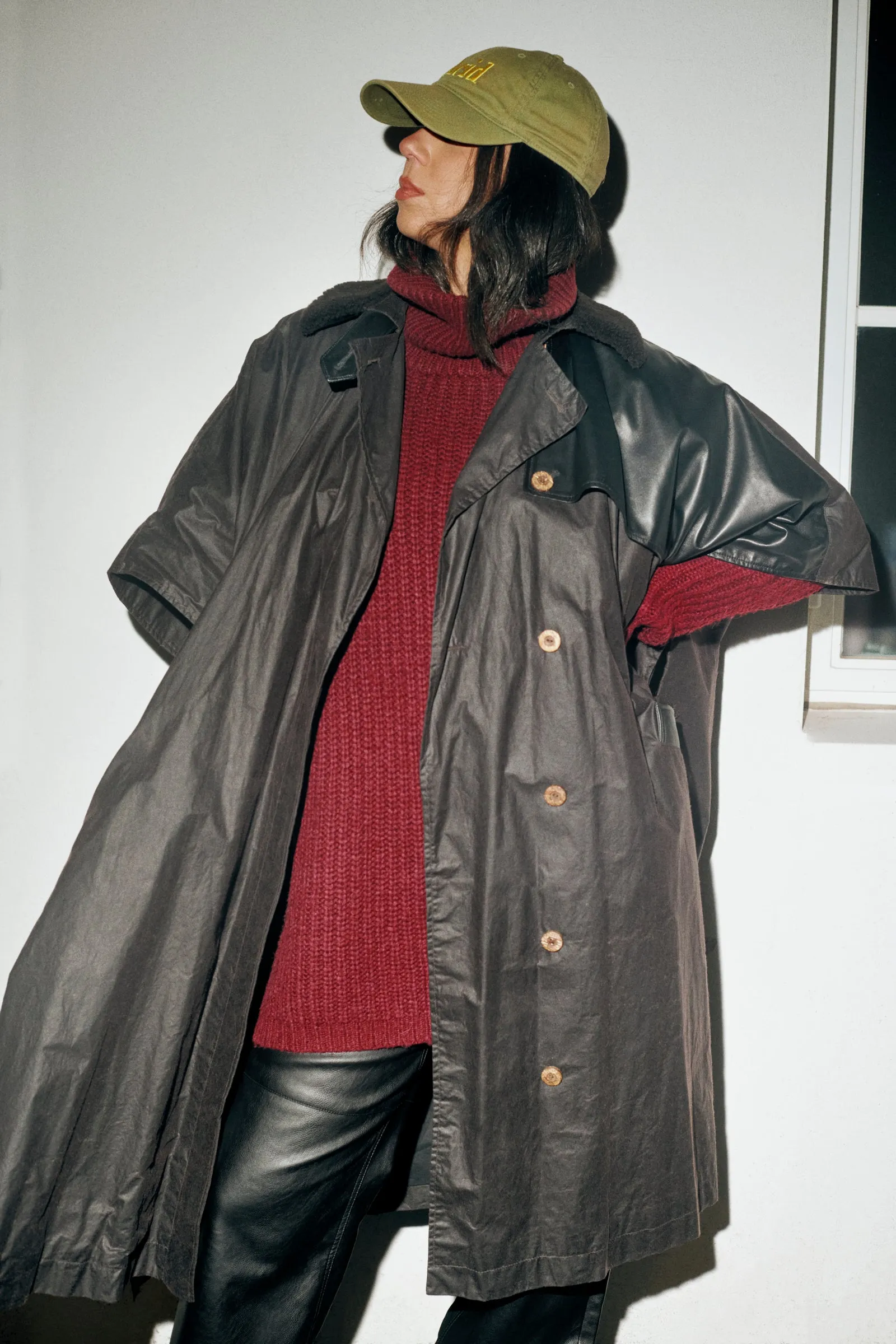 Aubergine Waxed Storm Coat