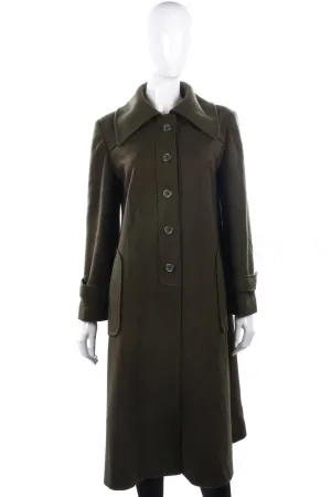 Aubrey Segal Model Wool Coat Khaki Wool. UK14