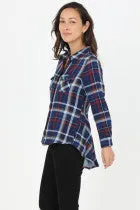 Back Lace Plaid Tunic