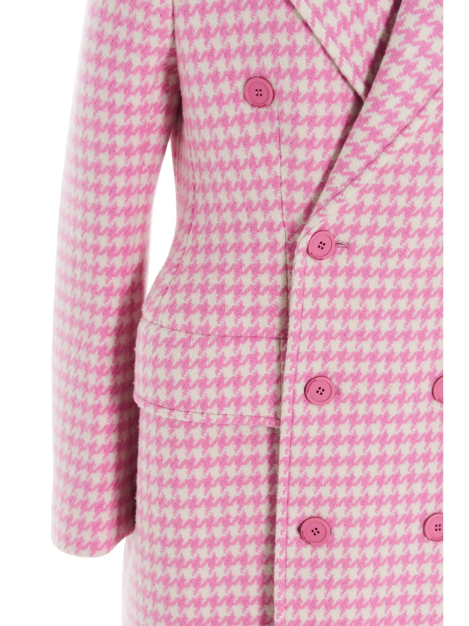 Balenciaga Double-Breasted Houndstooth Coat