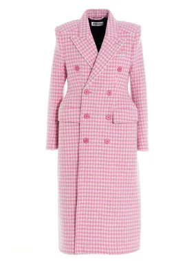 Balenciaga Double-Breasted Houndstooth Coat