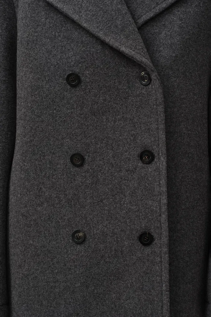 Beau Double-Breasted Coat in Single Face Wool