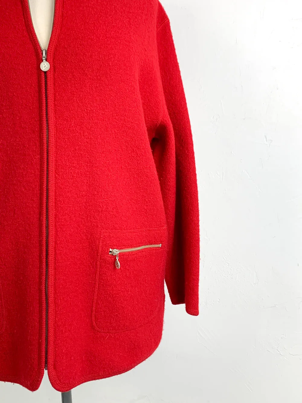 Bernardo Crimson Wool Coat