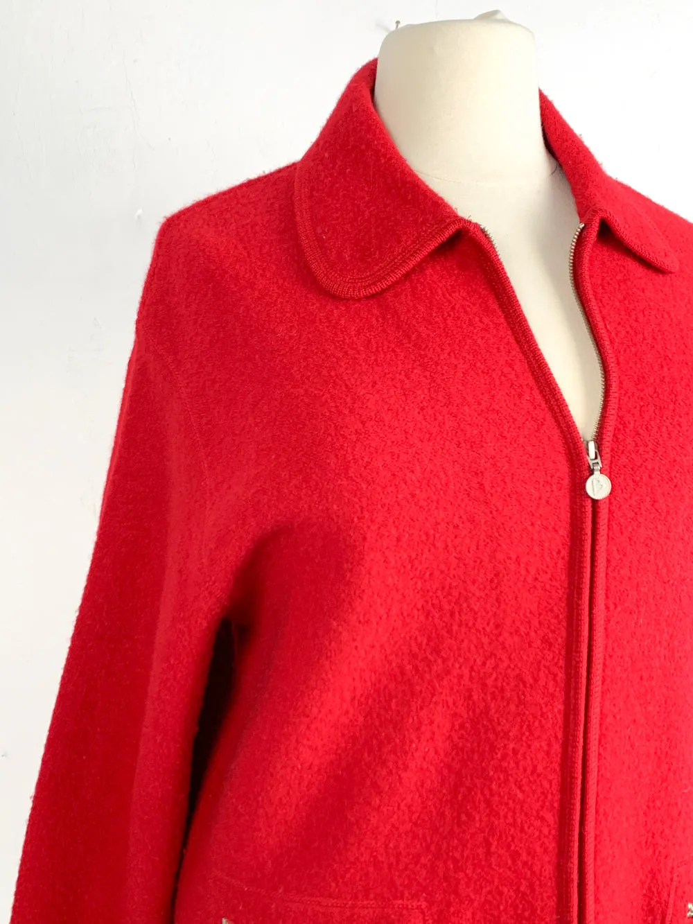 Bernardo Crimson Wool Coat