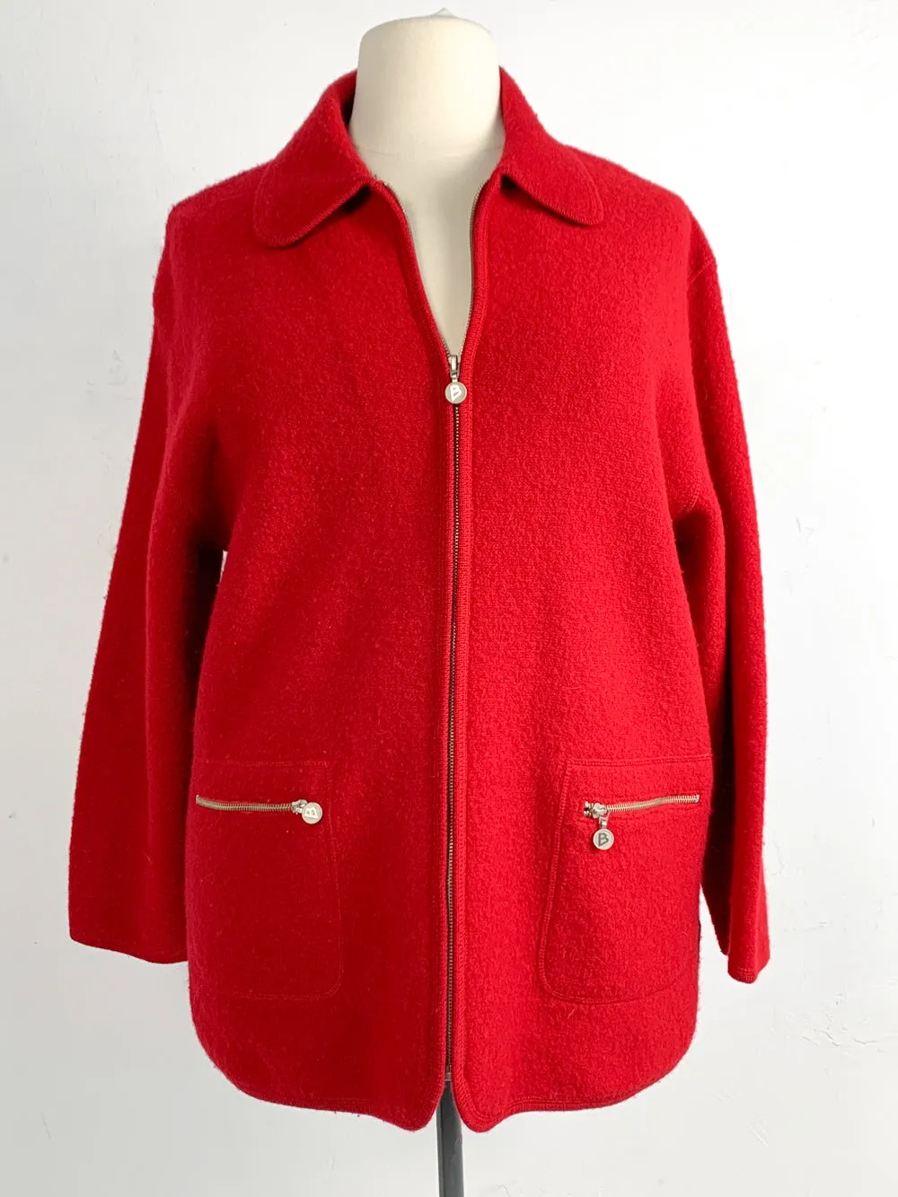 Bernardo Crimson Wool Coat