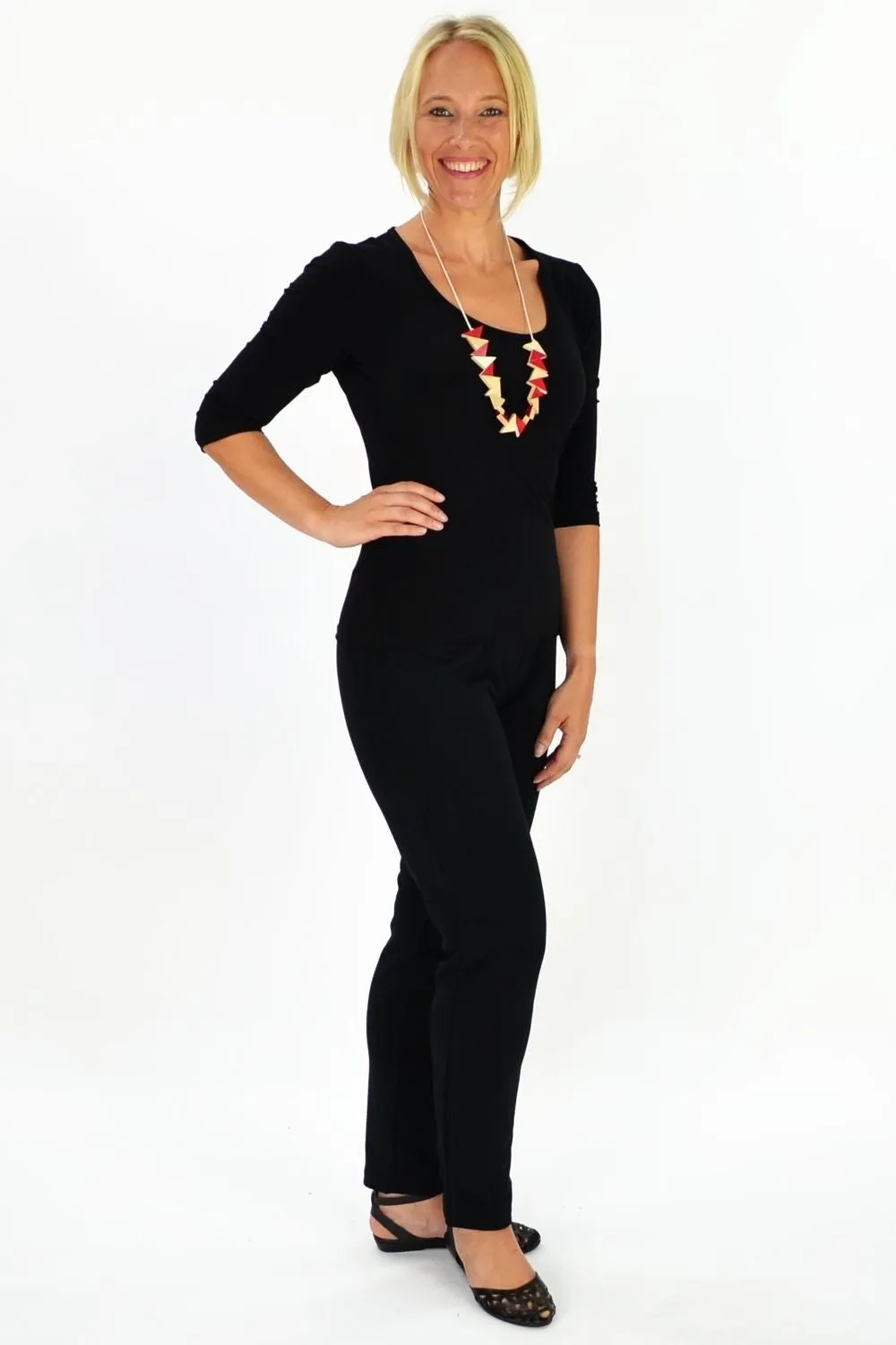 Black 3/4 Sleeve Tunic