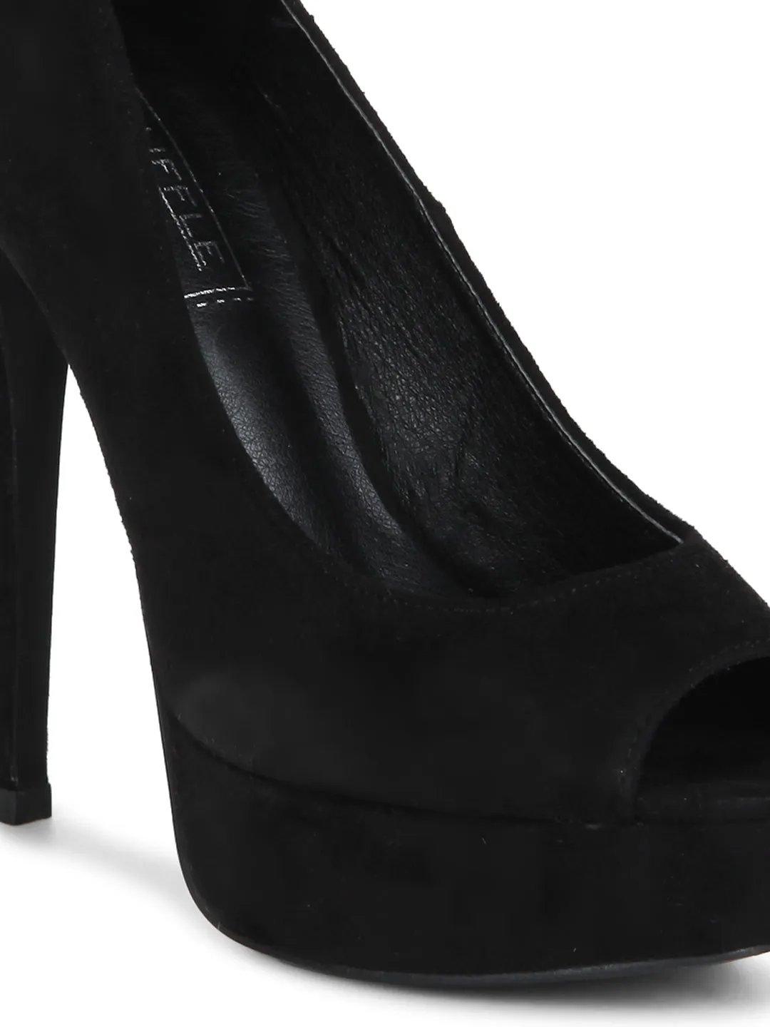 Black Microfibre Pump Stilettos