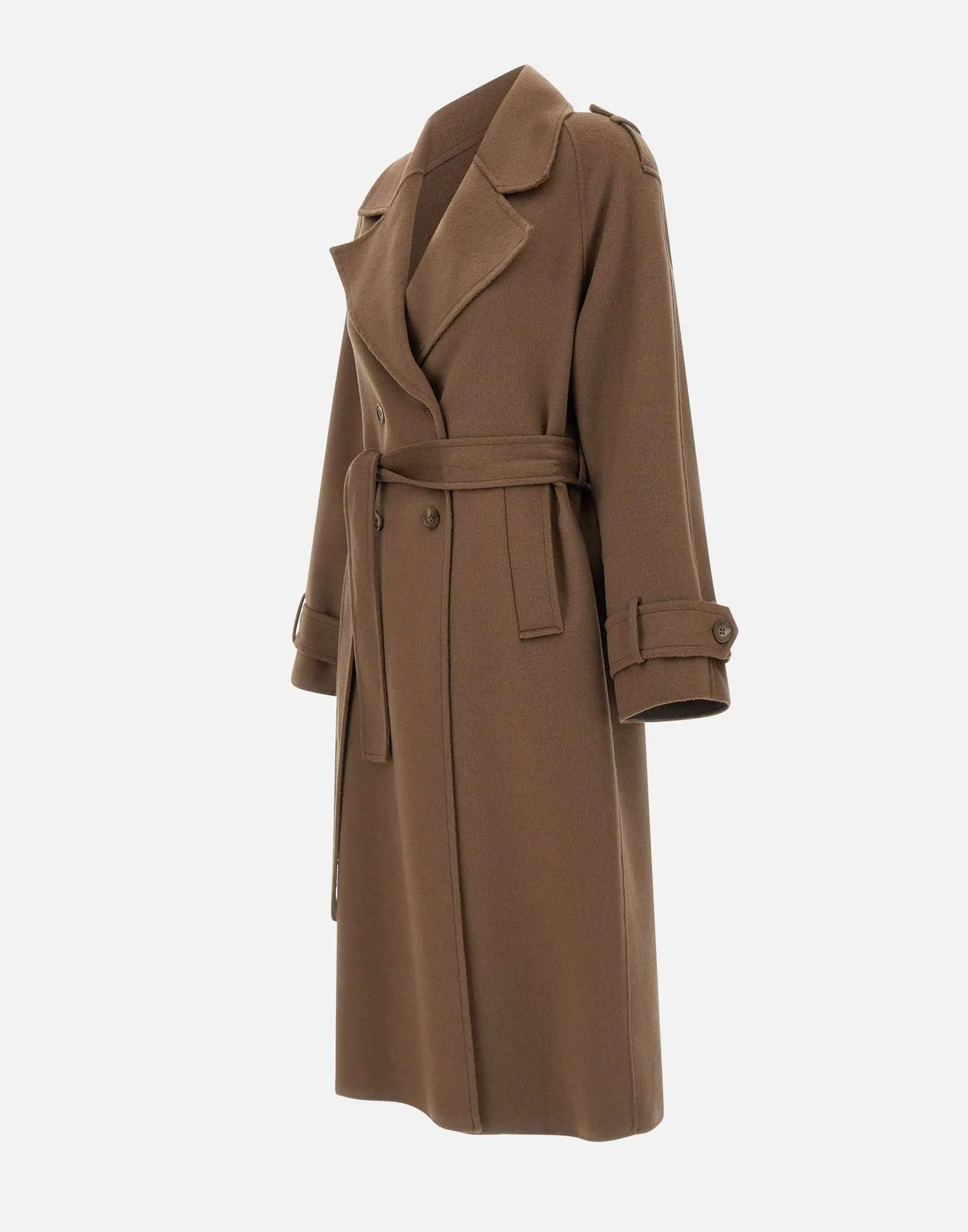 Brown Wool and Viscose Blend Coat