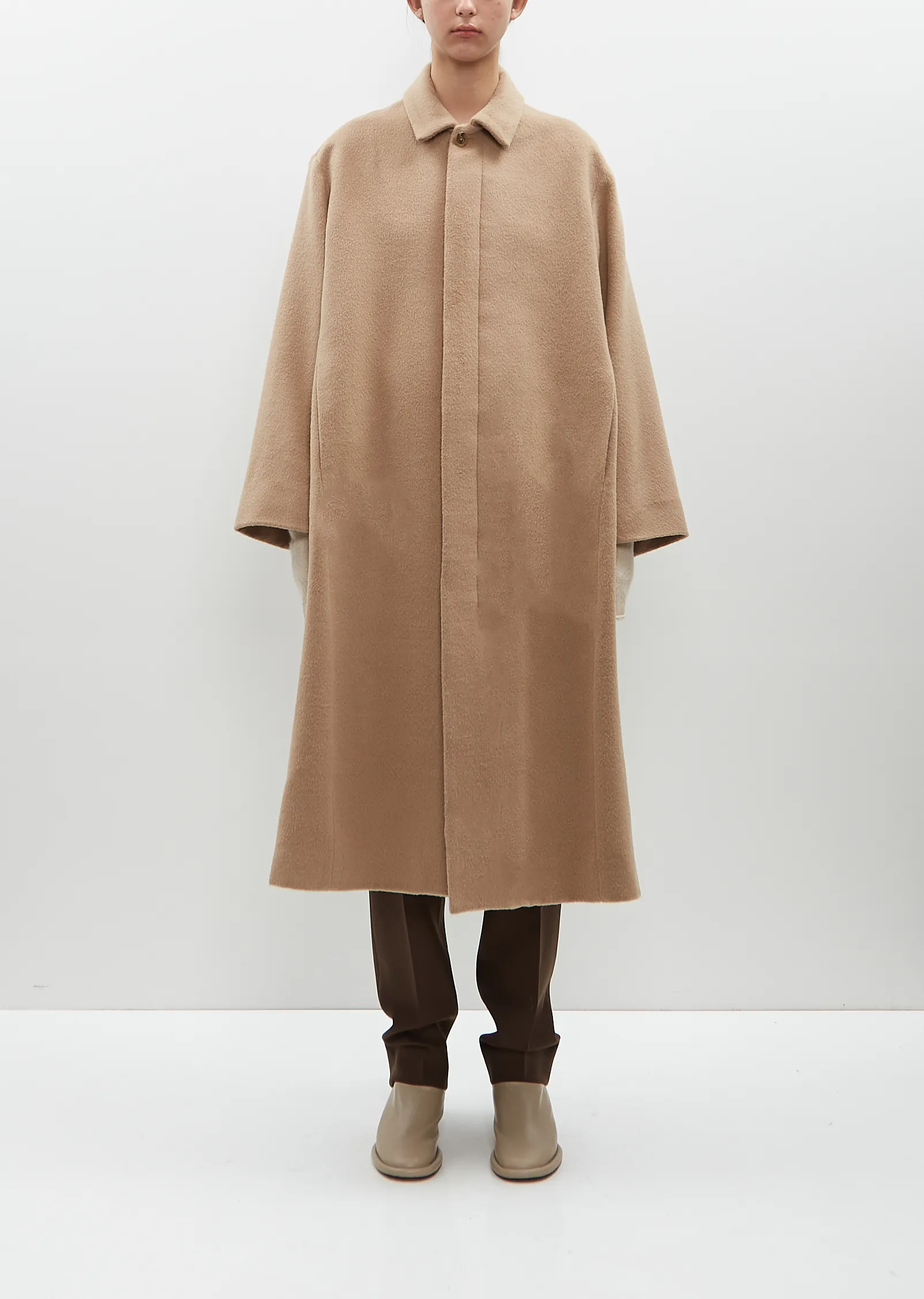 Brushed Alpaca Wool Car Coat