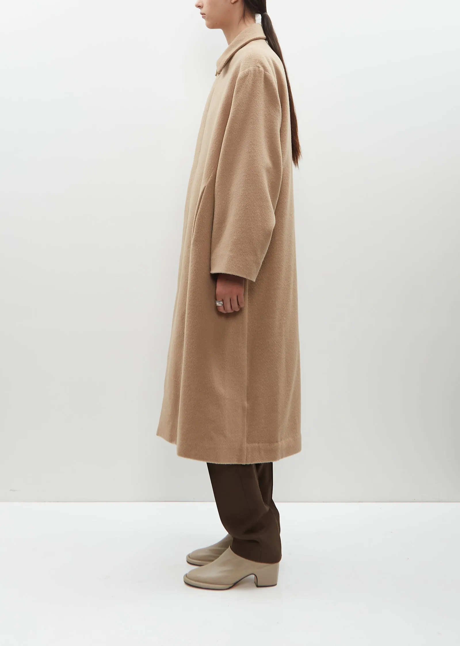 Brushed Alpaca Wool Car Coat