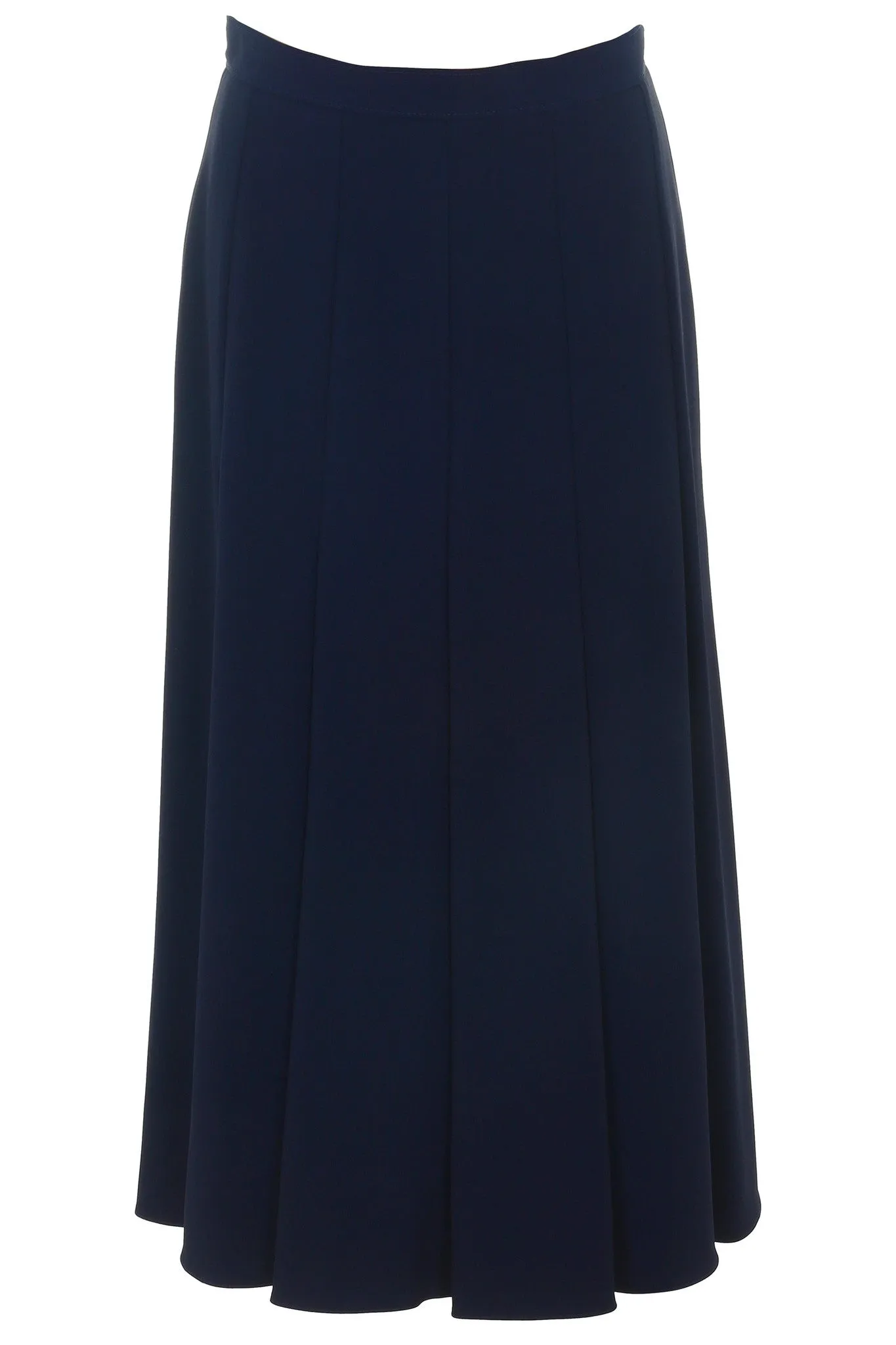 Busy Clothing Womens Navy Long Flared Panelled Skirt with Elastane