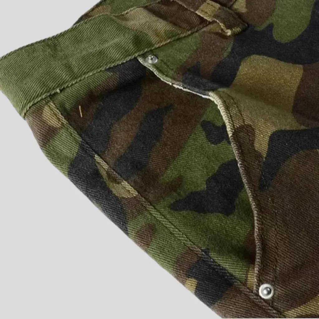 Camouflage men's denim pants