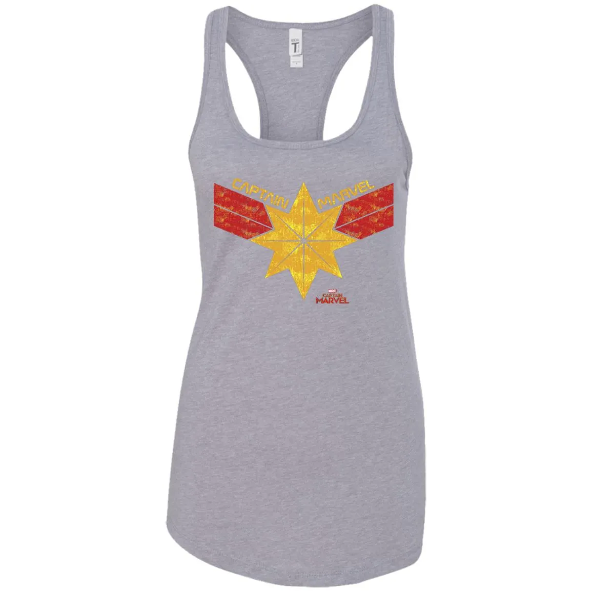 Captain Marvel Distressed Star Ribbon Logo Women Tank Top