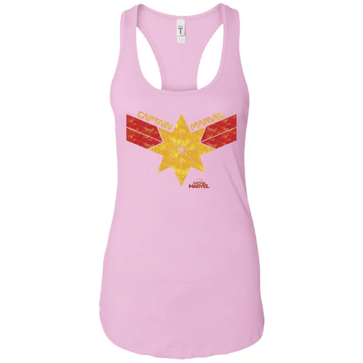 Captain Marvel Distressed Star Ribbon Logo Women Tank Top