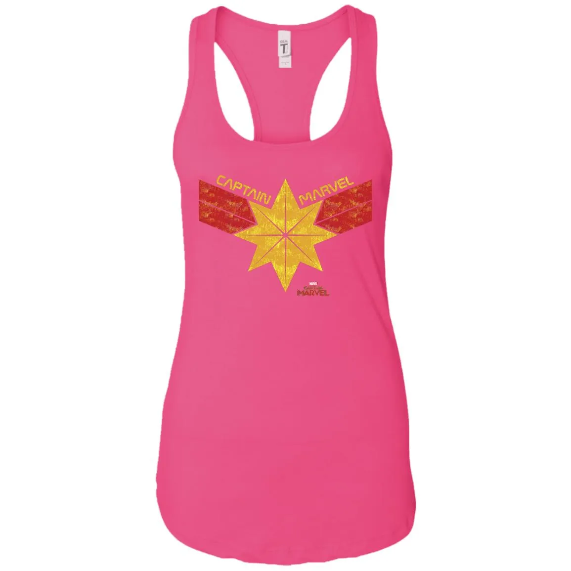 Captain Marvel Distressed Star Ribbon Logo Women Tank Top