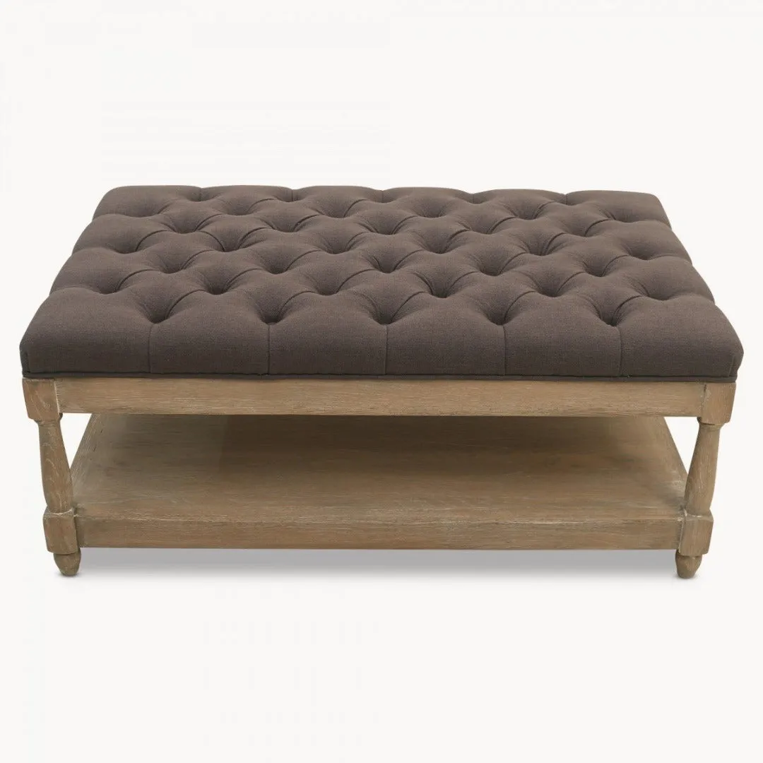 Charcoal Grey Buttoned Stool 103cm