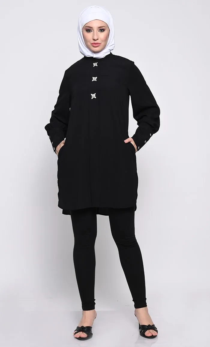 Classic Nida Tunic with asymmetric length