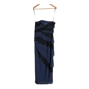 Coast Isabella 100% Silk Lace Strapless Maxi Dress Evening Gown Navy Blue Black BNWT UK Size 12