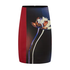 Colourblock Flower Print Skirt