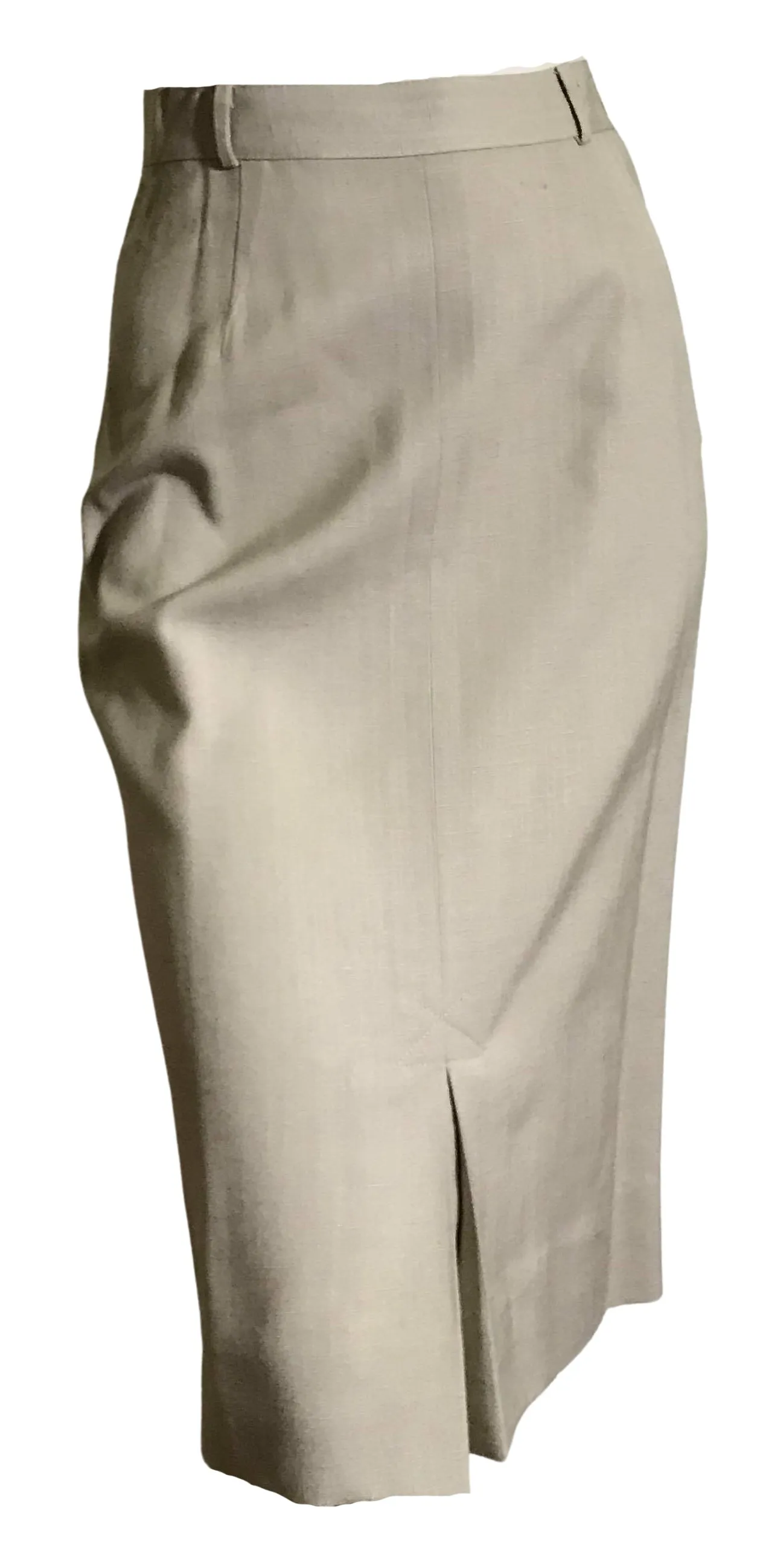 Cream Rayon Pencil Skirt circa 1960s