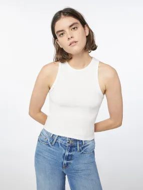 Cropped Rib Tank -- Off White