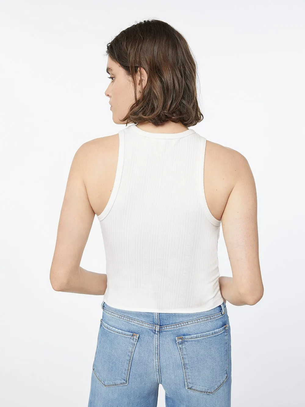 Cropped Rib Tank -- Off White