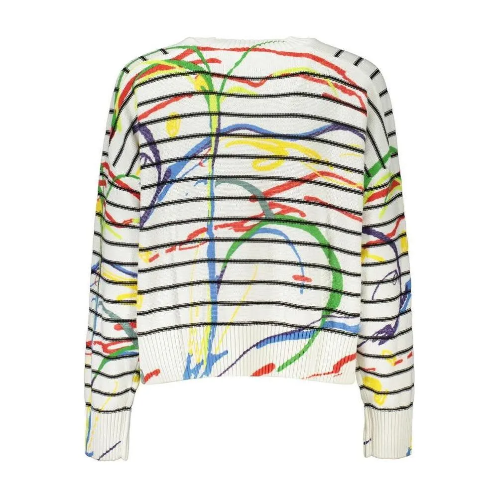 Desigual Chic Contrast Detail Crew Neck Sweater