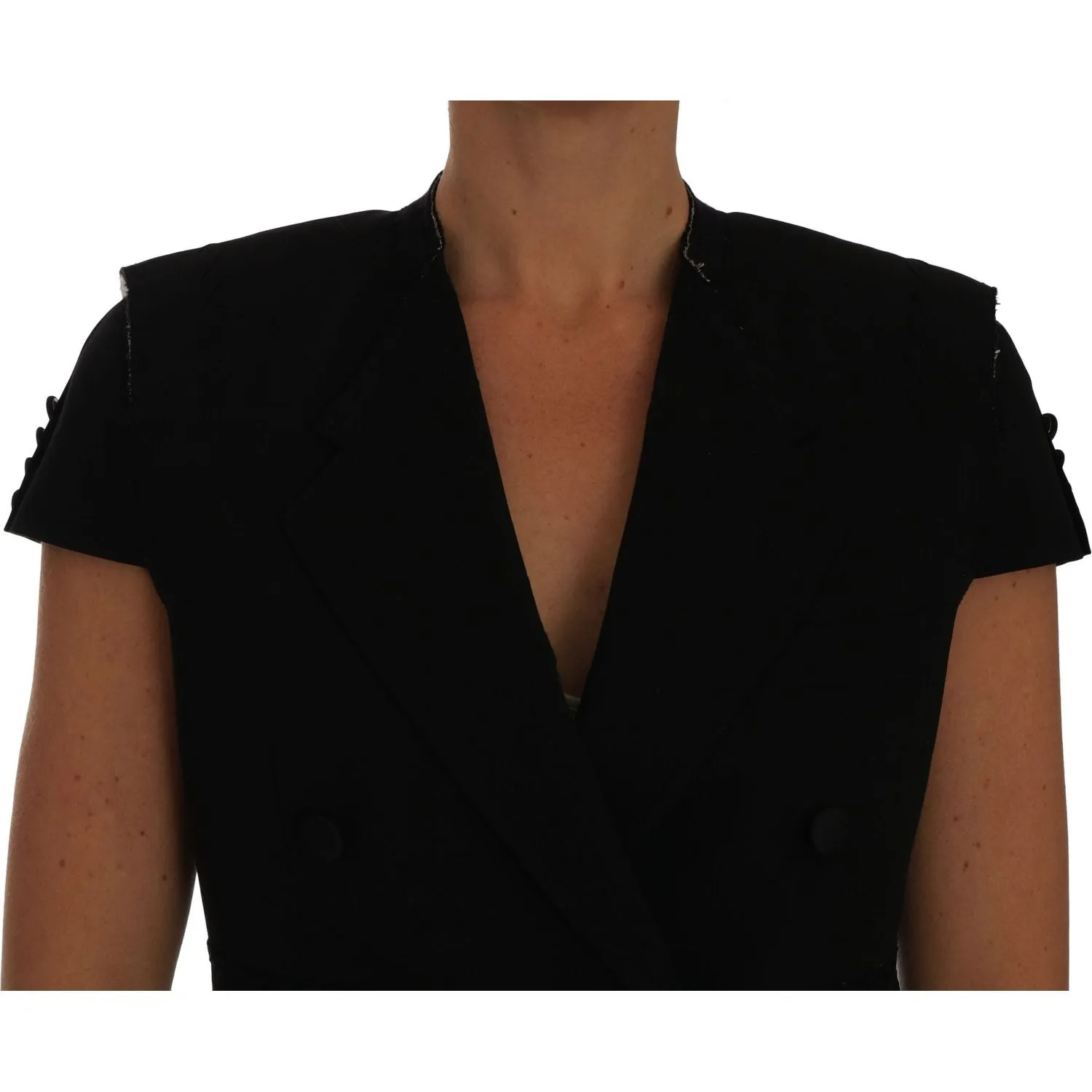 Dolce & Gabbana Chic Black Cropped Blazer Coat