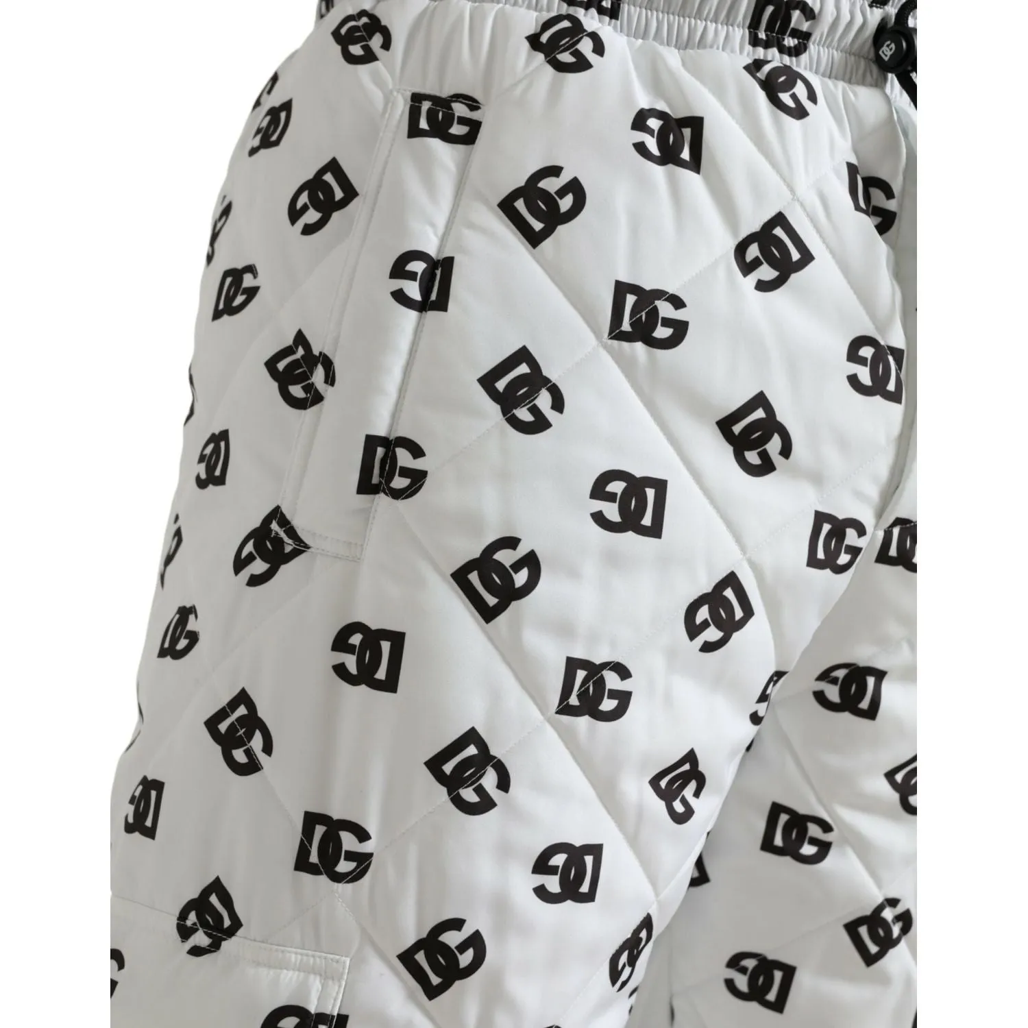 Dolce & Gabbana Chic White Jogger Pants with Iconic DG Print