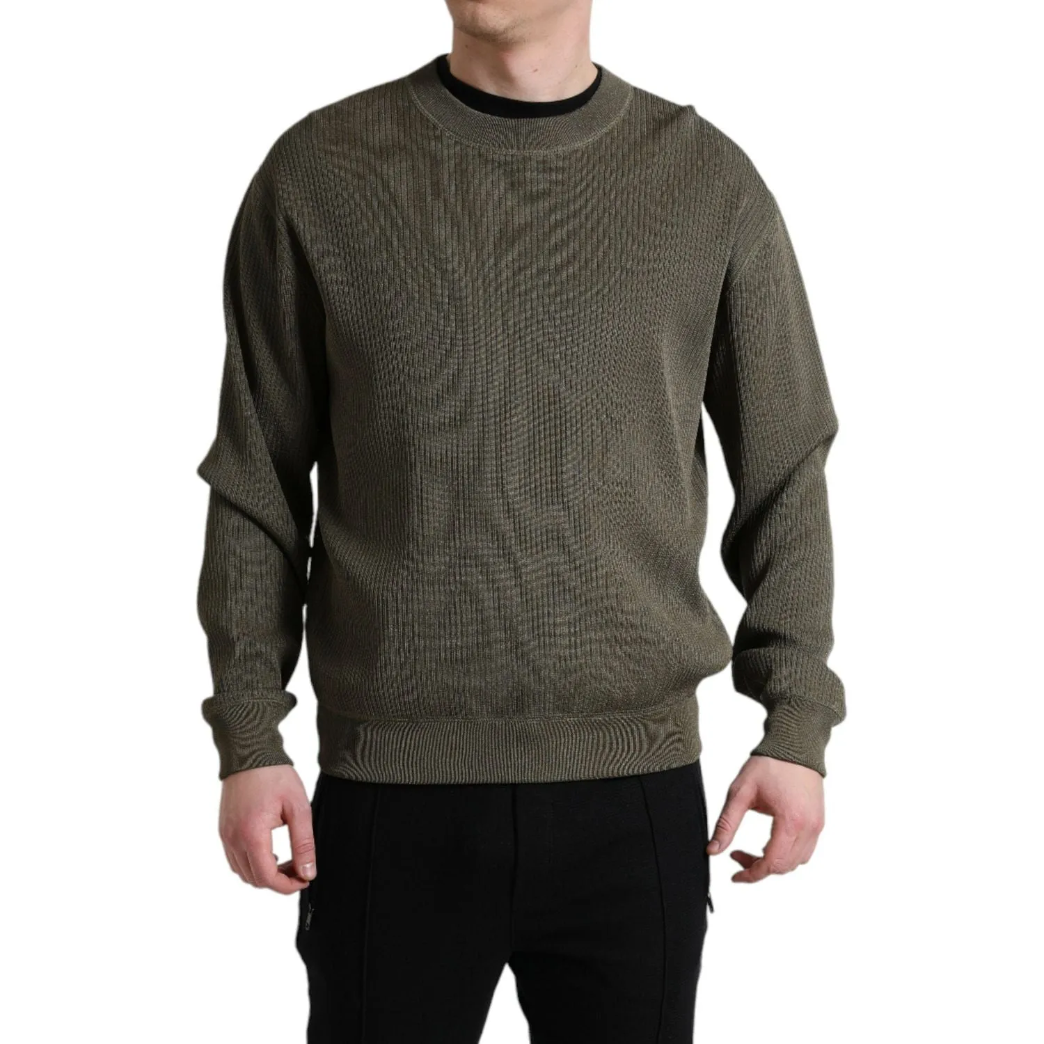 Dolce & Gabbana Elegant Green Crew Neck Sweater