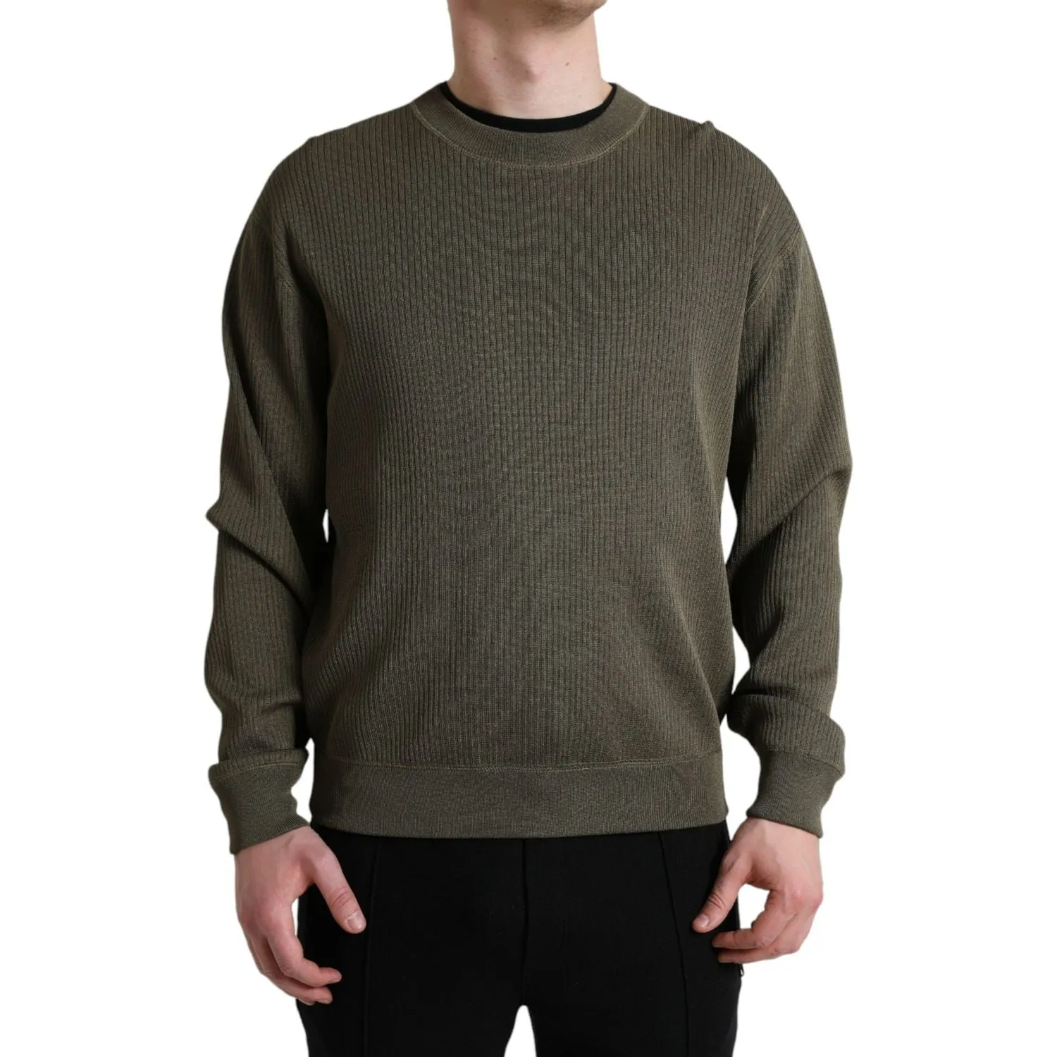 Dolce & Gabbana Elegant Green Crew Neck Sweater