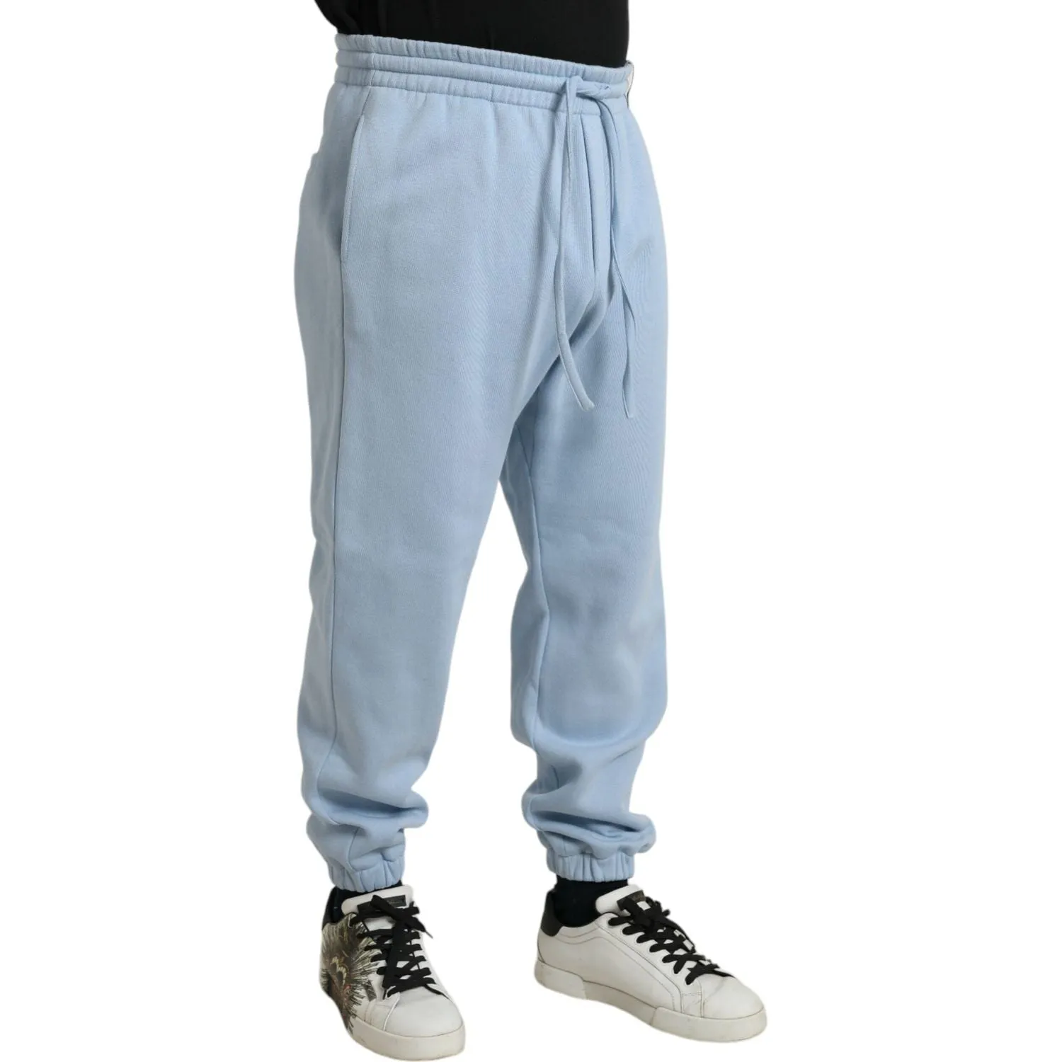 Dolce & Gabbana Elegant Light Blue Cotton Blend Joggers