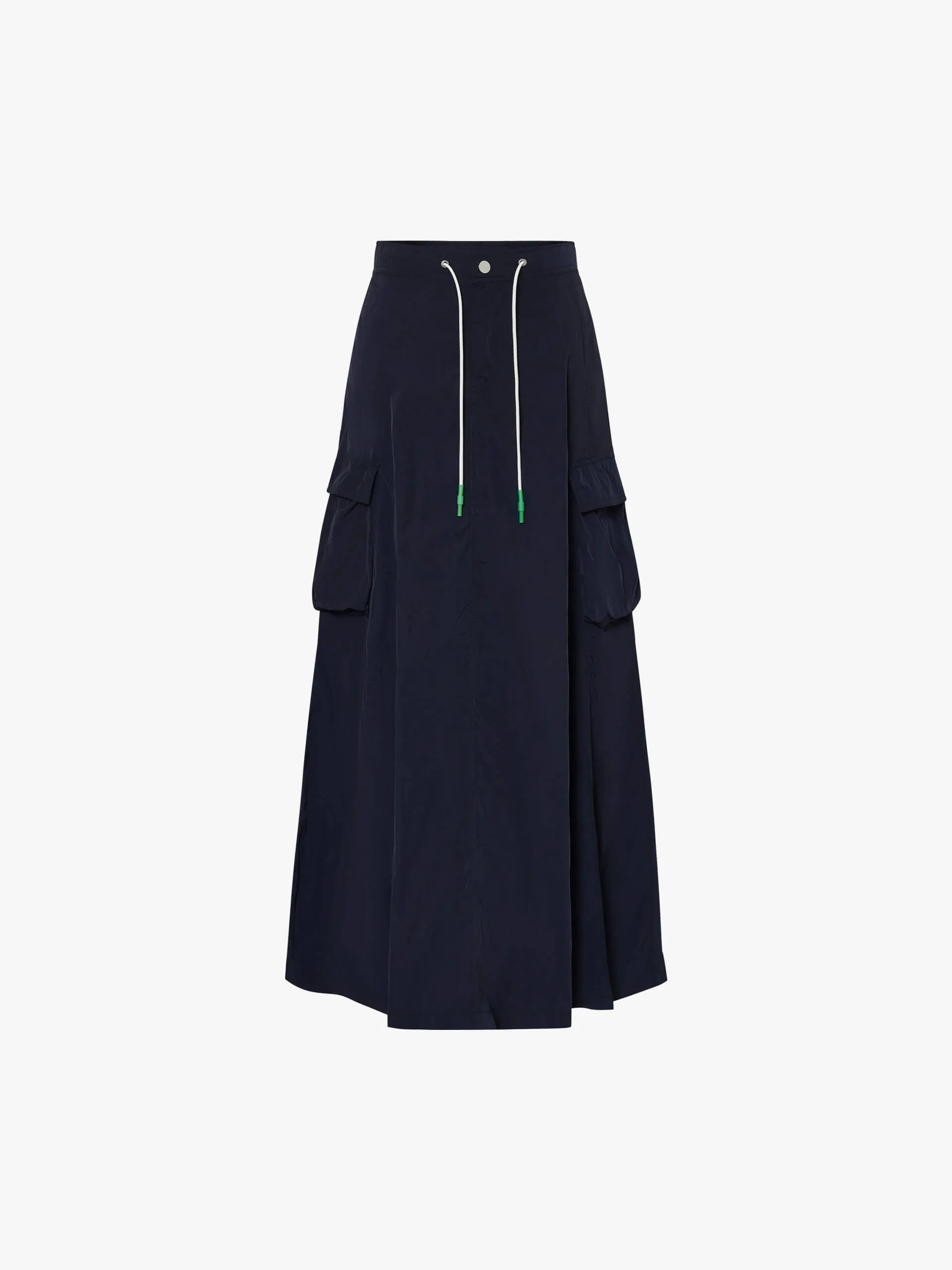 Drawstring Waist Maxi Skirt