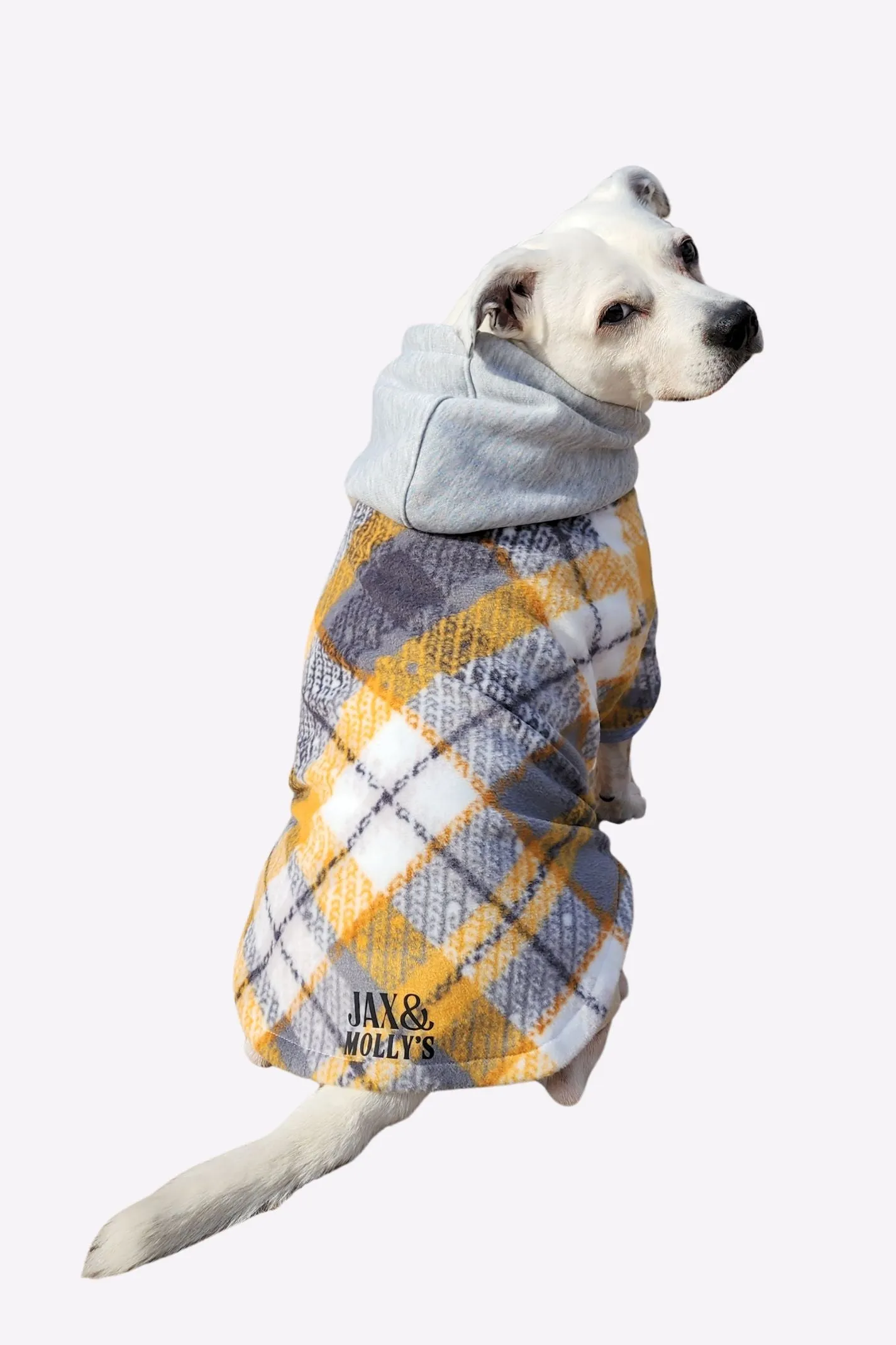 Dusty Gold Plaid Fleece Hoodie